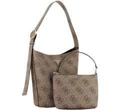 Guess Meridian II Schultertasche Innentasche Latte Logo - Braun