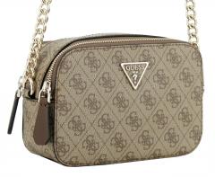 Guess Noelle Latte Logo Crossbody Bag Metallkette braun