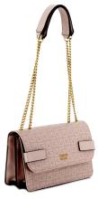 Guess Überschlagtasche Atene schönes Muster Biscuit Nude Messingmetall