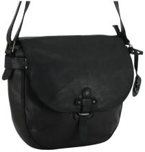 Harbour 2nd Emmeline Saddlebag Überschlagtasche Leder Ash - Schwarz