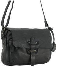 Harbour 2nd Laurel Saddlebag Überschlagtasche Leder Ash - Schwarz