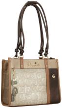 Henkeltasche Anekke Muse Amphora Griechenland beige braun Logostickerei
