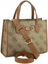 Henkeltasche Guess Izzy Logoprint beige braun