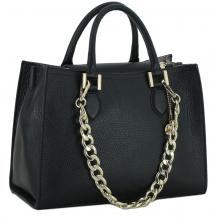 Henkeltasche mit Metallkette schwarz Caleidos