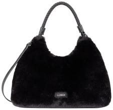 L.Credi Sancia Beuteltasche Kunstfell Schwarz