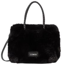 L.Credi Sancia Kurzgrifftasche Kunstfell Schwarz