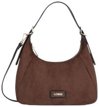 L.Credi Sophronia Schultertasche Veloursimitat Chocolate - Braun