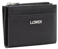 L.Credi kleine Börse RFID klappbar Perla schwarz vegan