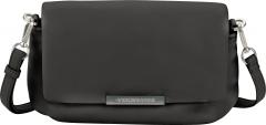 Les Visionnaires Schultertasche mit Überschlag schwarz Nila Silky Leder
