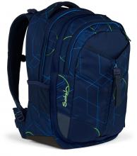 Satch Schulrucksack Match Blue Tech dunkelblau grafisches Muster