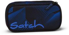 Satch Stiftepennal schwarz blau grafischer Print Seismic Blue