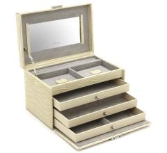 Schmuckkassette Friedrich23 Jolie Krokoprägung beige rosa