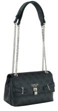 Schultertasche mit Kettenhenkel schwarz grau Logoprint Guess Yesba Coal Logo