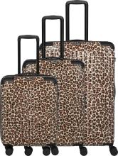 Travelite Cruise Trolley L/M/S Kofferset Hartschale Leopard - Braun