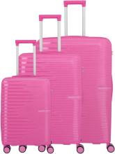 Travelite Pacific Trolley L/M/S Kofferset Hartschale Pink