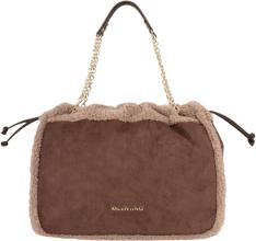 Valentino Max Henkeltasche Plüsch-Velours Caffe - Braun