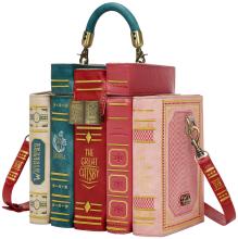 Vendula London Bookshelf Boulevard Book Stack Bag Handtasche Bücher/Bunt