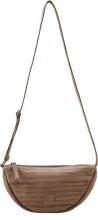 braune Schultertasche Lederstreifen FREDsBRUDER Layer Halfmoon Bag Caramel
