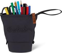 dunkelgraue Federtasche Lederzipper Satch Pencil Slider Nordic Grey