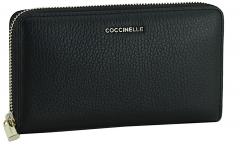elegante Geldtasche schwarz Coccinelle Metallic Soft Leder