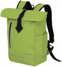 giftgrüner Freizeitrucksack Travelite Basics Roll Up Plane Lime