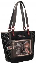große Henkeltasche Anekke schwarz Paris Mademoiselle silber