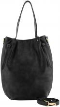 großes Shoppertasche schwarz Leder FREDsBRUDER Just Easy Hobo
