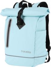 hellblauer Roll-Up Freizeitrucksack Travelite Basics beschichtet