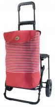 leichte Einkaufstasche mit Transportroller Andersen Komfort Shopper mit Sitzfläche Tilde Rot