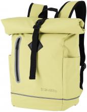 pastellgelber Freizeitrucksack Travelite Basics Plane Roll up